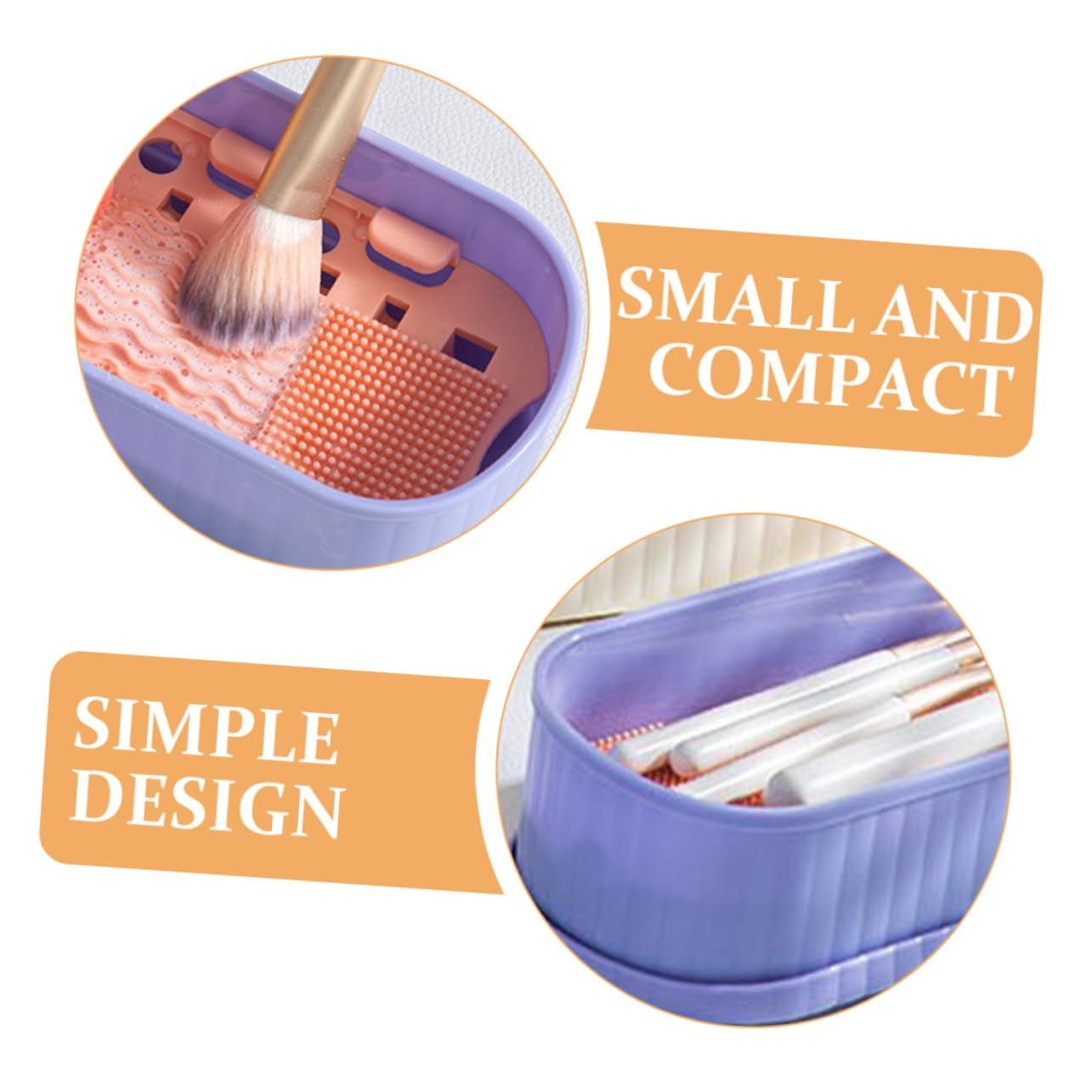 Box Makeup Organizer Makeup Brush Cleaning Mat Makeup Brush Cup Purple Cosmetic Brush Cleaner Pp
