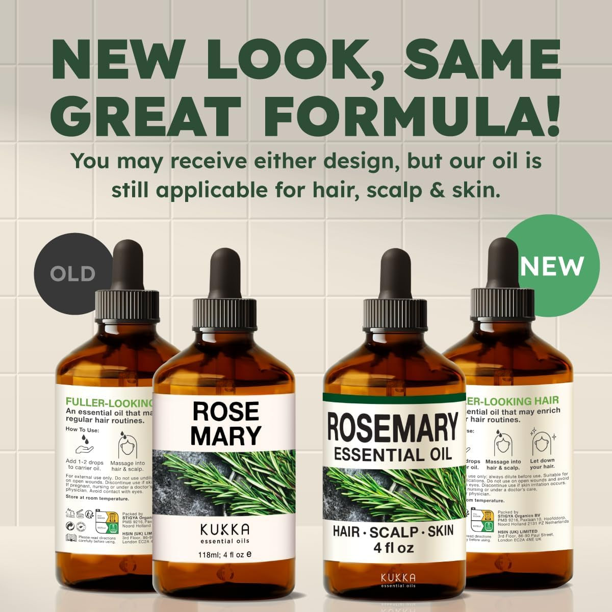 Kukka Rosemary Oil for Hair - 100% Natural Rosemary Hair Oil - Rosemary Essential Oils for Skin, Diffuser & Aromatherapy - Soap Making & DIY (4 Fl Oz).