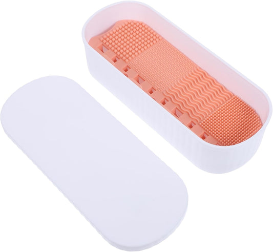 Box Cosmetic Cleaning Box Makeup Tools Cleaner Brush Cleaner Make up Brush Cleaning Container Cleaner Container Makeup Brush Holder Makeup Brush Storage Holder Pp White